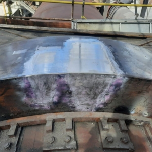 Finished Kiln Tyre repair using GAMMA 182 Finished Kiln Tyre repair using GAMMA 182