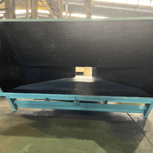 Chute section newly manufactured using composite wear plates and liners Chute section newly manufactured using composite wear plates and liners