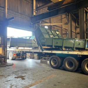 Manufactured coal chutes from a mining discharge system ready for delivery Manufactured coal chutes from a mining discharge system ready for delivery