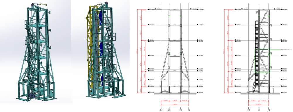 A blueprint of the new cladding tower.