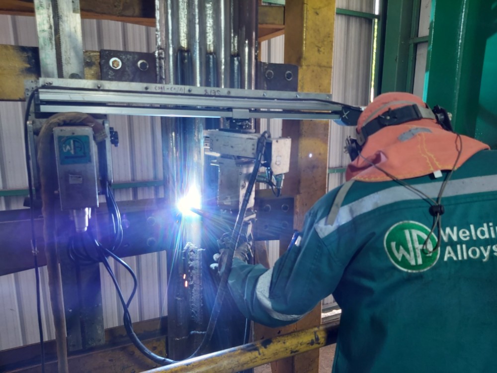 Repair work undertaken by Welding Alloys engineered wear services.